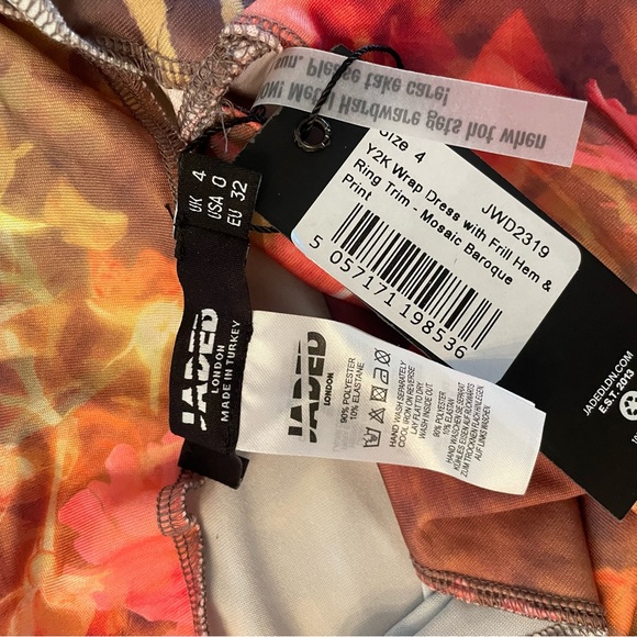 jaded london | marie backless mini dress UK SIZE 4 | y2k wrap dress frill hem - Picture 4 of 4